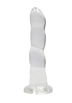 Realrock Crystal Clear Non Realistic Dildo with Suction Cup - Clear - 7in
