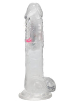 Realrock Vibrating Led Wireless Rechargeable Remote Control Cock with Balls - Clear - 8in