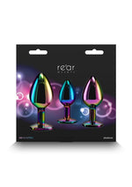 Rear Assets 3 Piece Metal Plug Kit Rainbow Aluminum with Gem Base