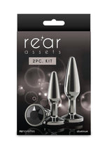 Rear Assets Tapered Trainer Chrome Plated Anal Plugs Kit - Gray/Grey - 3pc/Set
