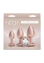 Rear Assets Tapered Trainer Chrome Plated Anal Plugs Kit - Tan - 3pc/Set