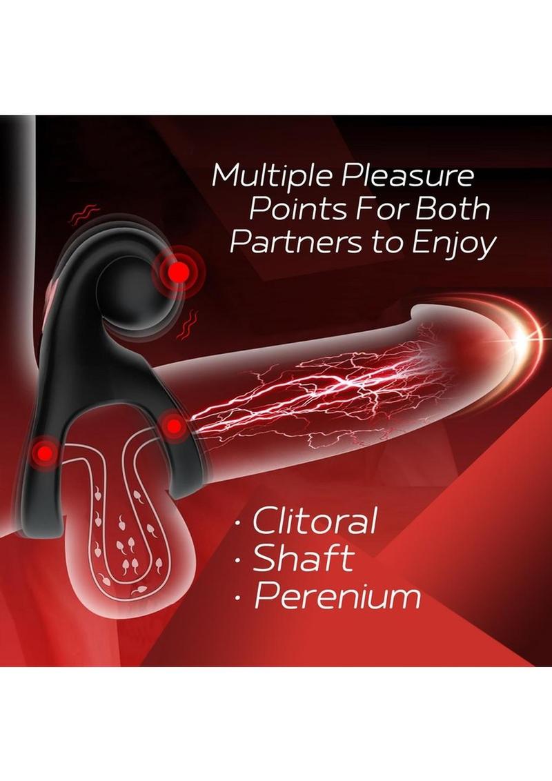 Red Dot V2 Rechargeable Silicone Vibrating Cock Ring with Remote Control