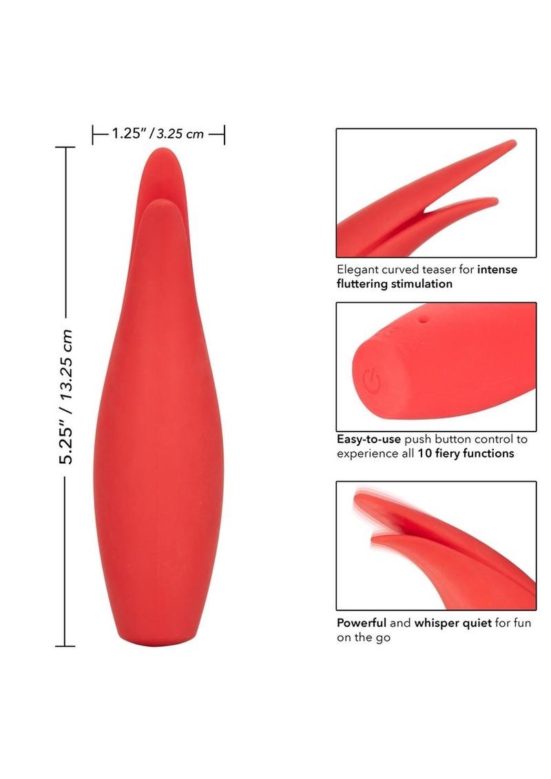 Red Hot Sizzle Rechargeable Silicone Vibrator for Clitoral Stimulation