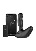 Revo Stealth App Enabled Rechargeable Silicone Rotating Prostate Massager with Remote Control - Black