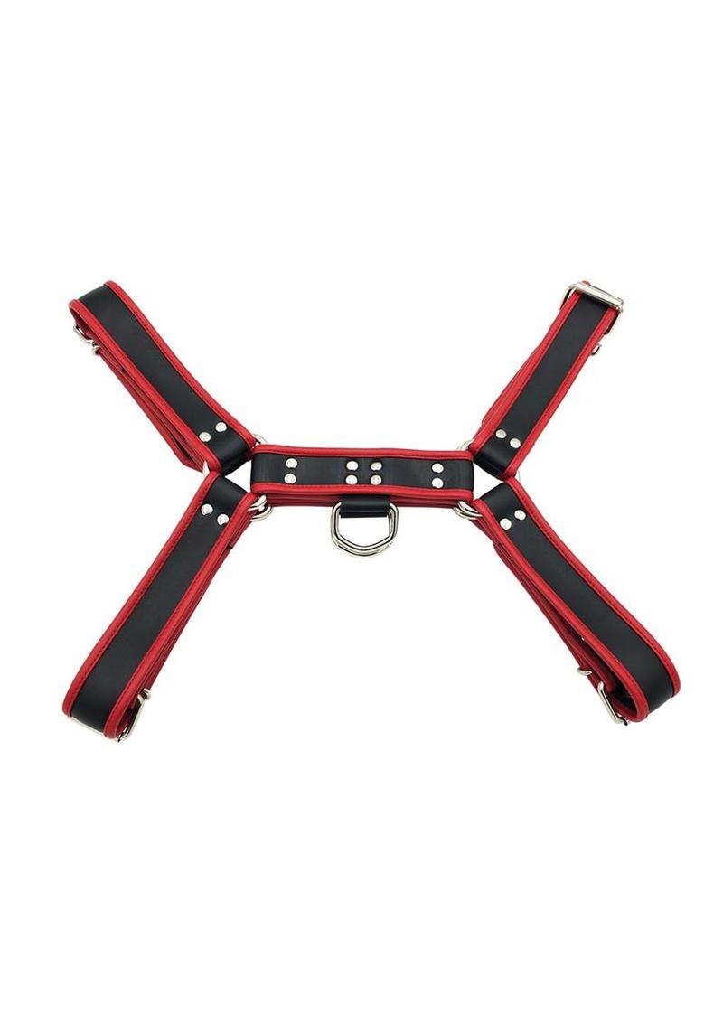Rouge Pvc Ot H Front Harness - Black/Red - Medium/Small