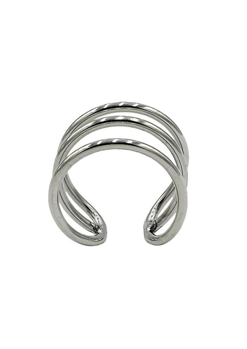 Rouge Stainless Steel Triple Wire Glans Ring Premium Silver Design