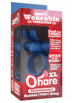 Screaming O Ohare XL Rechargeable Silicone Vibrating Cock Ring - Blue - XLarge