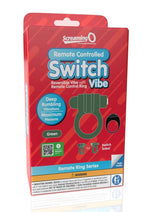 Screaming O Switch Remote Controlled Silicone Rechargeable Vibrating Ring - Green