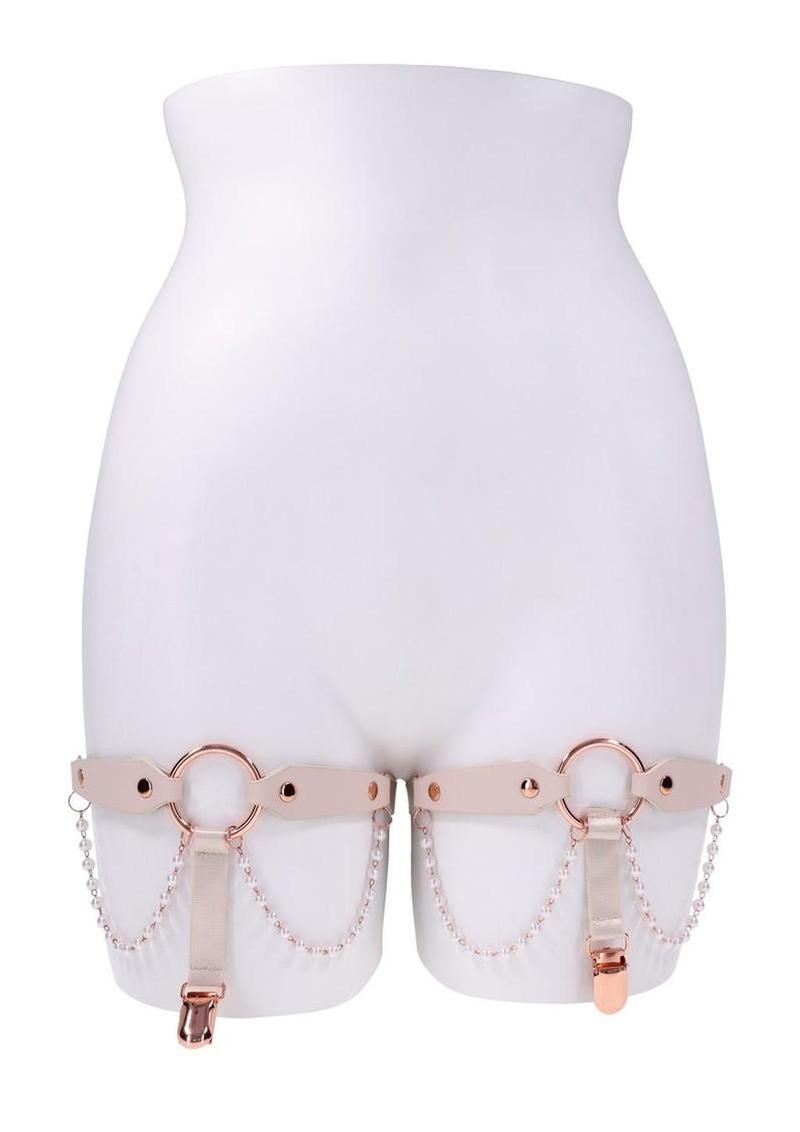 Sex and Mischief Peaches N’ Creame Pearl Garters