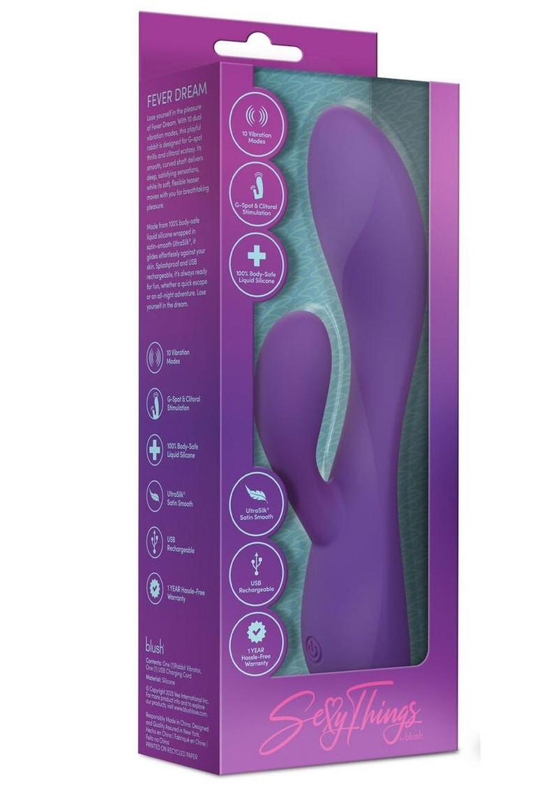 Sexy Things Fever Dream Rechargeable Silicone Rabbit Vibrator - Purple