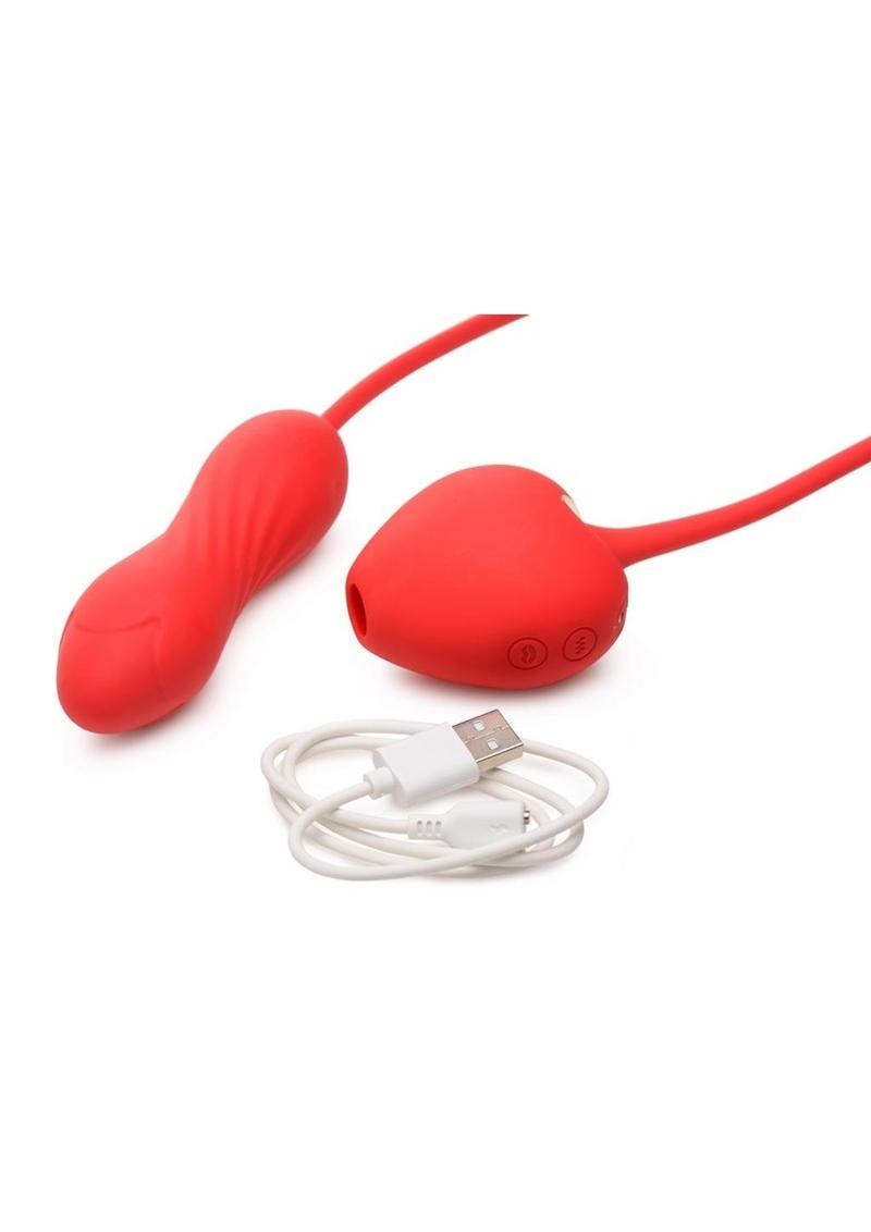 Shegasm Love on Me Rechargeable Silicone Suction Clit Stimulator & Vibrating Egg
