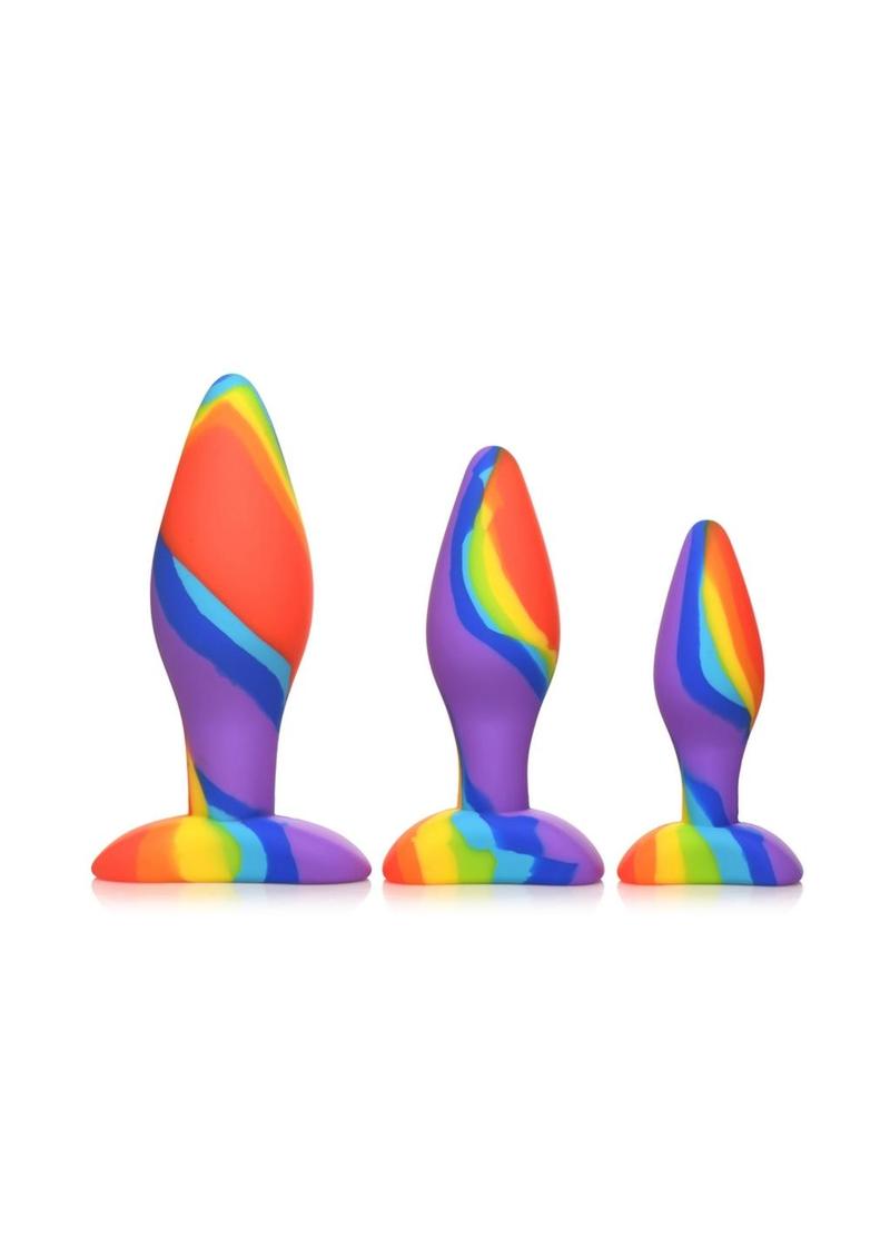 Simply Sweet Rainbow Silicone Butt Plug Set