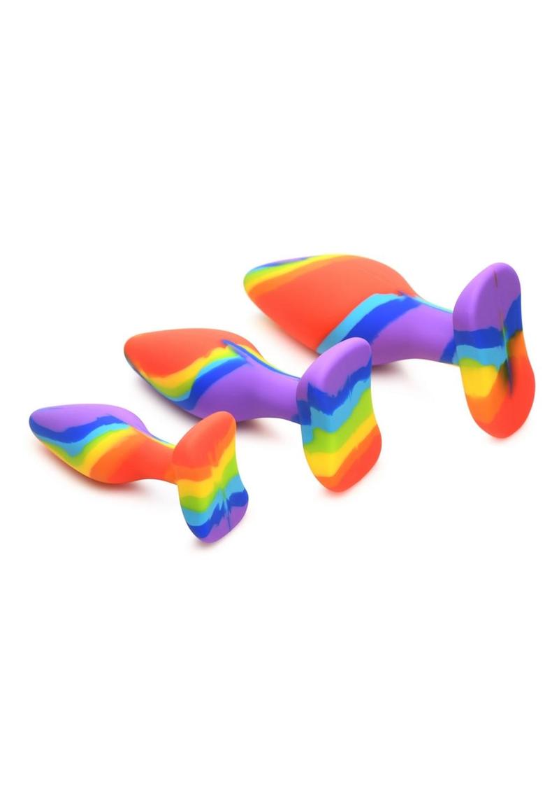 Simply Sweet Rainbow Silicone Butt Plug Set