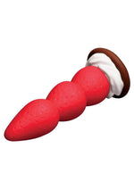 Simply Sweet Strawberry Sweet Cream Premium Silicone Dildo - Red/White - 7.8in