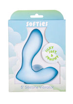 Softies Dual Silicone Rechargeable Vibrator - Blue - 5in