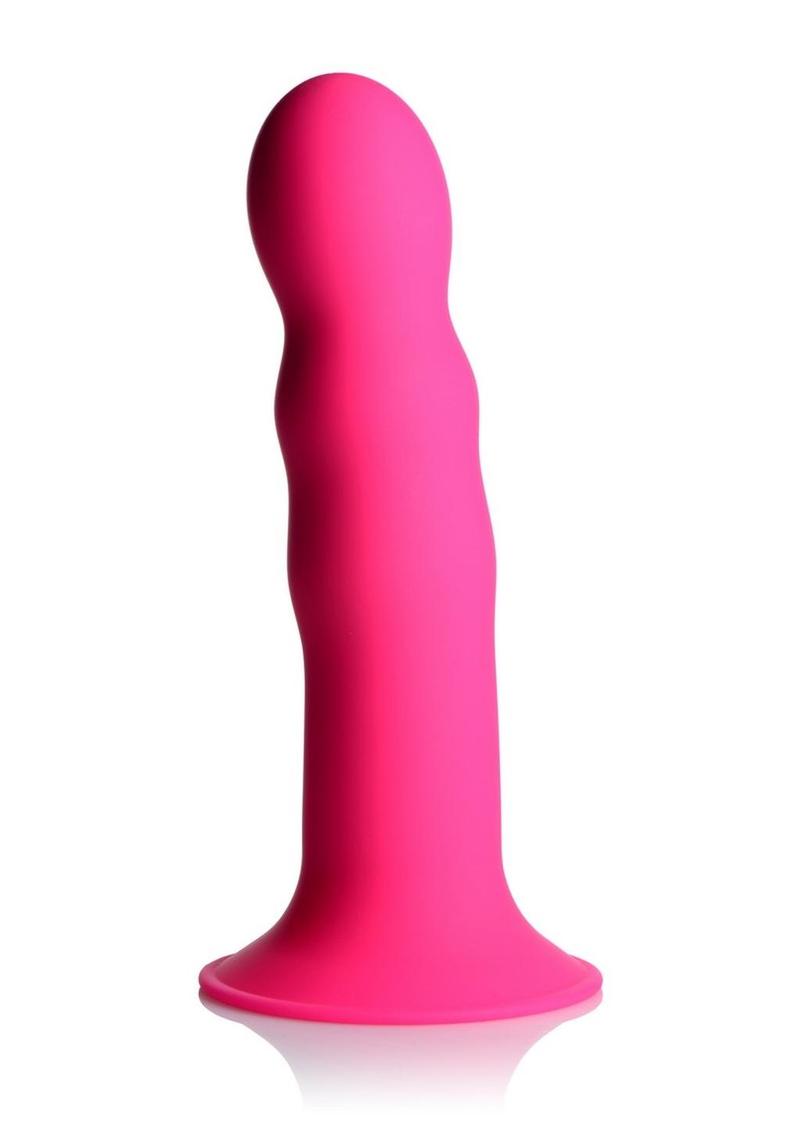 Squeeze It Squeezable Wavy Harness Compatible Silicone Dildo