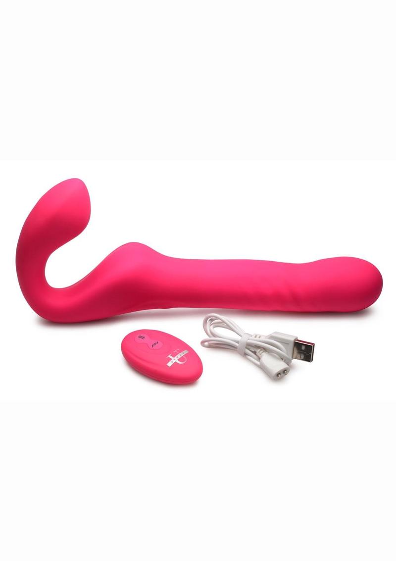 Strap U Mighty Thrust Thrusting & Vibrating Strapless Strap-On with Remote Control