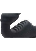 U Strap Slim Rider Ribbed Silicone Rechargeable Strapless Strap-On