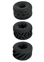 Super Stretchy Stroker Silicone Cock Rings - Black - 3 Piece