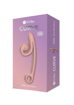Svibe Snail Curve Rechargeable Silicone Vibrator with Clitoral Stimulator - Peachy - Pink