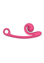 Svibe Snail Curve Rechargeable Silicone Vibrator with Clitoral Stimulator - Pink
