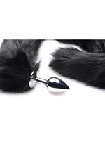 Tailz Extra Long Midnight Mink Tail Anal Plug Luxurious Faux Fur