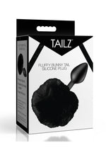 Tailz Fluffy Bunny Tail Silicone Plug - Black