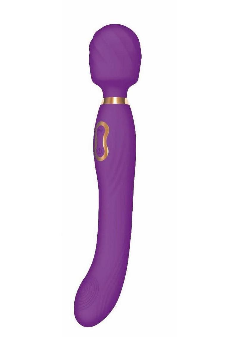 The Beat Dual Pleasure Wand Rechargeable Silicone Wand Massager - Purple