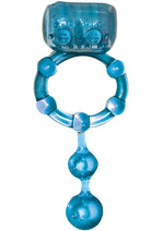 The Macho Ultra Erection Keeper Vibrating Cock Ring - Blue