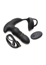 Thrusting Silicone Plug with Cock and Ball Strap