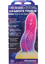 Vac-U-Lock Fantasy Fuckers Dragon's Tongue Glow In The Dark Silicone Dildo - Glow In The Dark/Multicolor