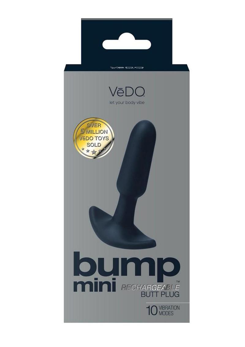 Vedo Bump Mini Rechargeable Silicone Butt Plug - Black