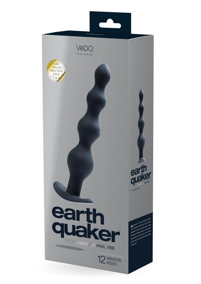 Vedo Earth Quaker Rechargeable Silicone Anal Beads - Just - Black