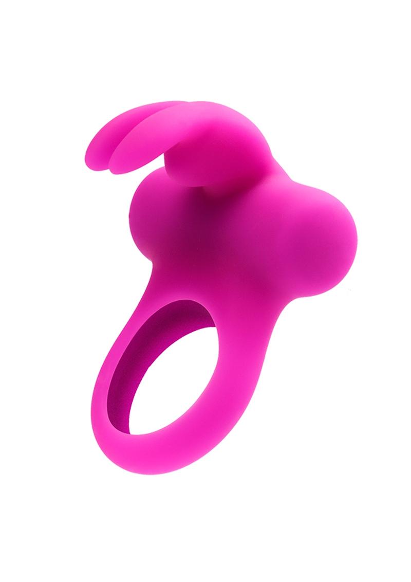 Vedo Frisky Bunny Rechargeable Silicone Vibrating Cock Ring - Purple