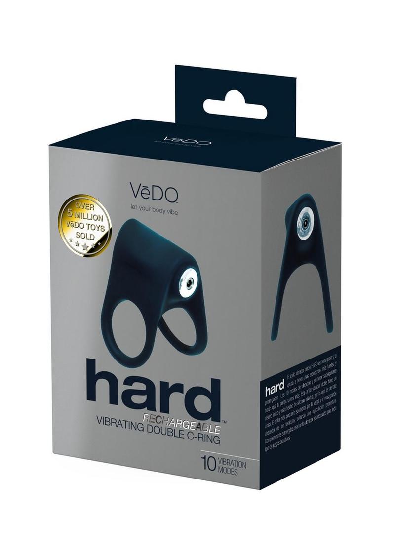 Vedo Hard Rechargeable Silicone Cock Ring - Black