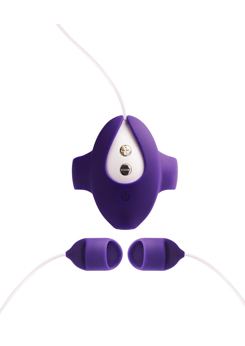 Vedo Kimi Rechargeable Silicone Dual Finger Vibrator - Deep Purple