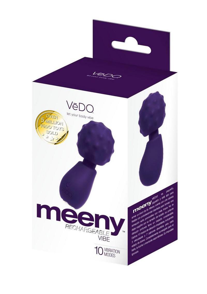 Vedo Meeny Silicone Rechargeable Mini Wand Massager - Purple