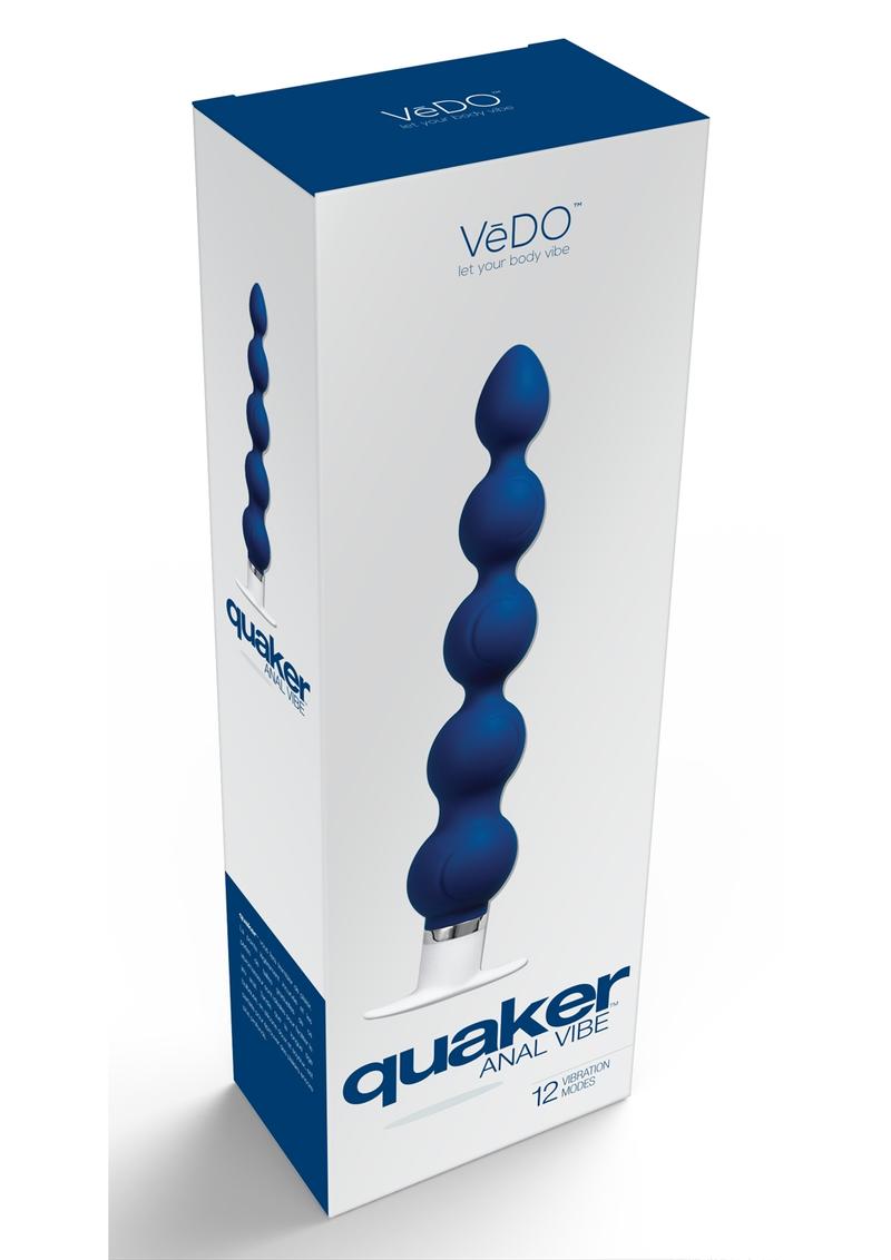Vedo Quaker Silicone Anal Vibrator - Midnight Madness - Blue