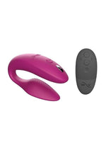 We-Vibe Sync 2nd Generation Rechargeable Silicone Couples Vibrator with Remote Control - Red/Rose