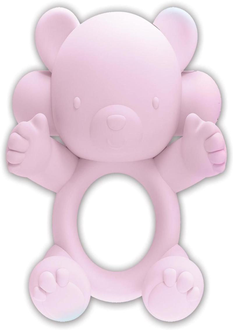 Wet Dreams Bear Hug Rechargeable Silicone Cock Ring - Pink
