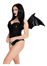 Wet Look Strapless Bat Wings Bodysuit