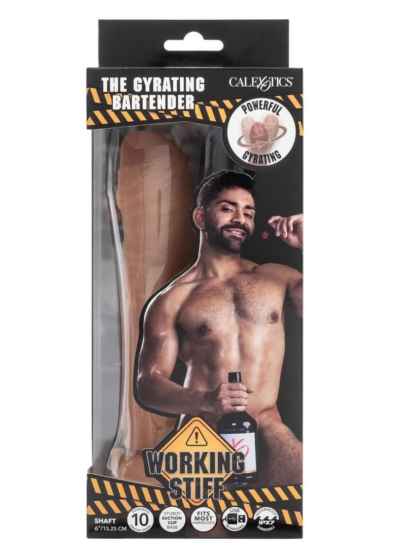 Working Stiff The Gyrating Bartender Rechargeable Dildo - Caramel