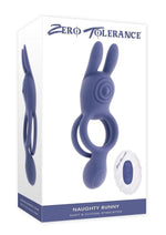 Zero Tolerance Naughty Bunny Rechargeable Silicone Vibrating Rabbit Cock Ring - Purple