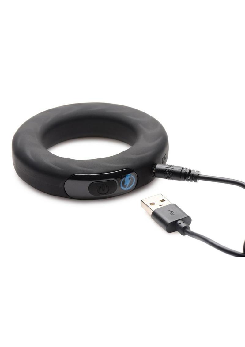 Zeus E-Stim Pro Vibrating And E-Stim Rechargeable Silicone Cock Ring