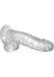 Adam and Eve Crystal Clear Dildo with Balls - Clear - 8in