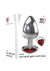 Adam and Eve Heart Gem Anal Plug - Metal/Red/Silver - Small