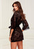 Allover Lace and Satin Robe - Black - One Size