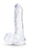 B Yours Plus Rock N' Roll Realistic Dildo with Balls - Clear - 8in