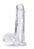 B Yours Plus Rock N' Roll Realistic Dildo with Balls - Clear - 7.25in