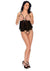 Barely Bare Cupless Babydoll and Open Thong - Black - One Size